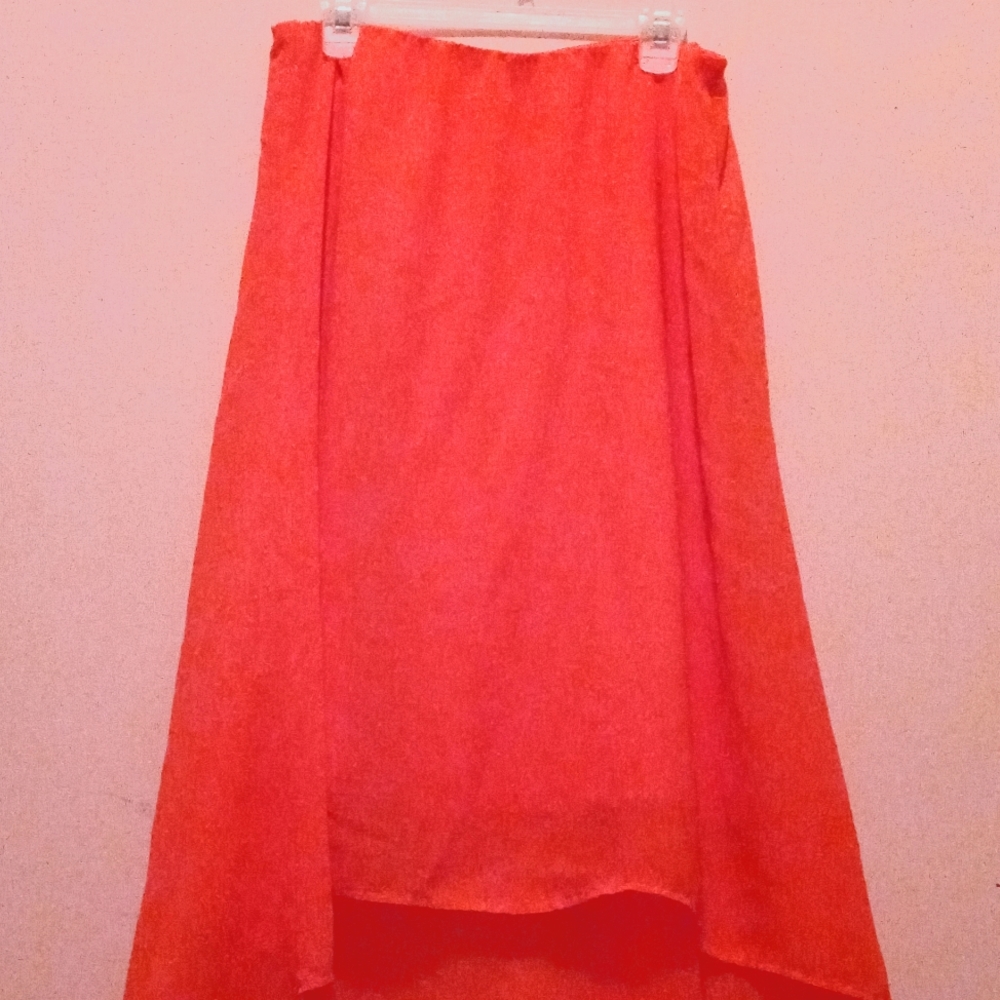 Cato orange silk skirt size L